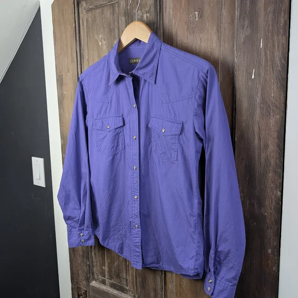Roper Purple Pearl Snap Western Shirt Womens Small Rodeo Cowgirl Button Up - Picture 3 of 7